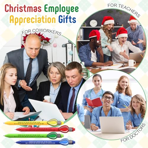 48 Pcs Christmas Gifts for Coworkers Bulk Ballpoint Pens Coworkers Are Like Christmas Lights Appreciation Gifts for Office Staff Stocking Stuffers (48 Count)