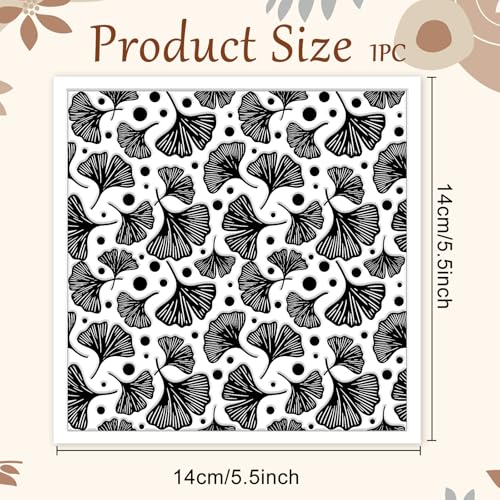 Ginkgo Biloba Plant Polymer Clay Texture Sheets Ginkgo Leaf Pattern Silicone Texture Stamp Clay Texture Mat Modeling Pattern Pad Sheets for Jewelry and Earrings Tools