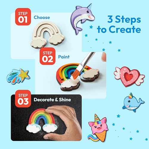 12 pcs Fantasy Wooden Magnets (12 Count)