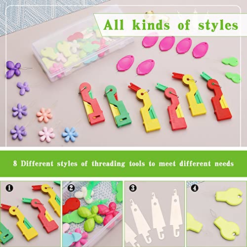 51Pcs Needle Threader Tool Set 9 Types Needle Threader with Thimbles