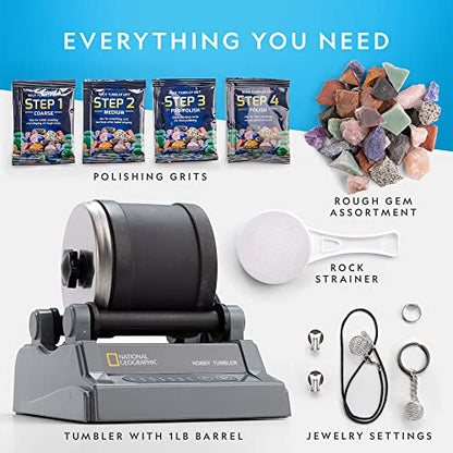 National Geographic Hobby Rock Tumbler Kit for Kids and Adults Ages 8+