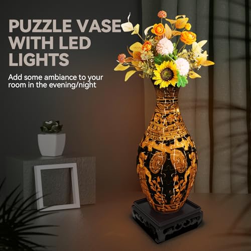 3D Puzzle Vase for Adults with 160 Plastic Pieces (160 Count)