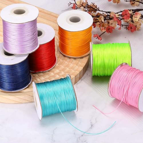 Waxed Cord 0.5mm Waxed Polyester Cord 175 Yard Wax String for Bracelet Making