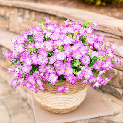 Artificial Flowers Fake Plants for Outdoors Decoration (12 Count)