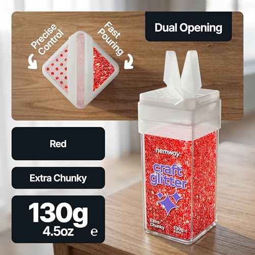 Craft Glitter Shaker Red 110g Extra Chunky (3.8 Ounce)