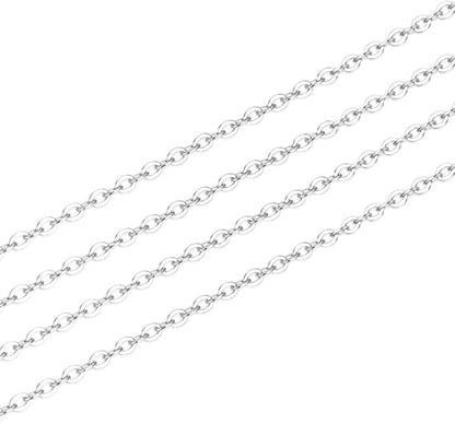 Adabele 5 Feet Authentic 925 Sterling Silver Unfinished 1.2mm (0.05 Inch) Flat Cable Link Chain Thin Small Bulk Hypoallergenic Nickel Free for DIY Craft Jewelry Making SSK-R1