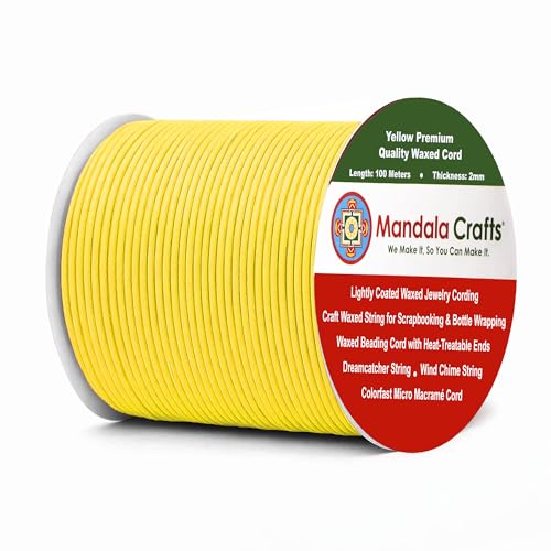 2mm Yellow Waxed Cord (327 Foot)