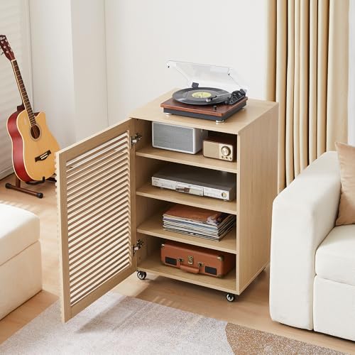 5 Tier AV Media Cabinet with Grille Door & Adjustable Shelves (5 Count)