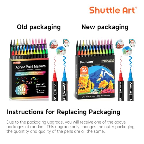36 Colors Dual Tip Acrylic Paint Markers (36 Count)