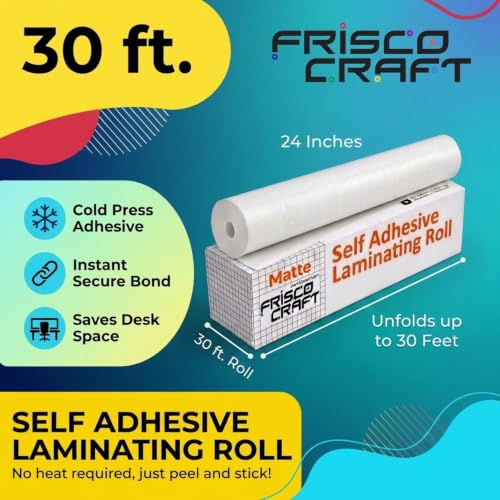 Transparent Matte Self Adhesive Laminating Roll 24" x 30 ft