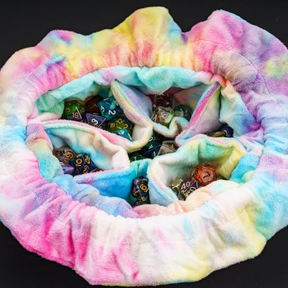 DND Dice Bag Large with Pockets Rainbow Storage Bag for D&D RPG Game (5.29 Ounce)