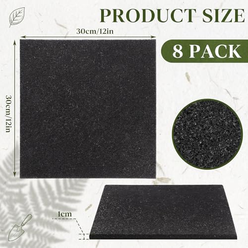 8 Pcs 12 x 12 Inch Rubber Stepping Stones Outdoor Garden Walkway Non (8 Count)