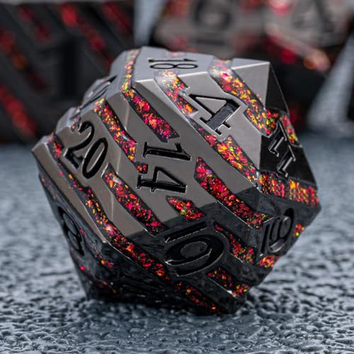 Decorative Inlay Metal Dice Set 7pcs (7 Count)
