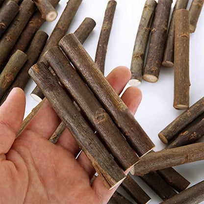 100PCS 4 inch Wood Log Sticks for Crafts 0.4 (100 Count)