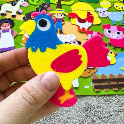Farm Felt Board for Toddlers 61 Pcs