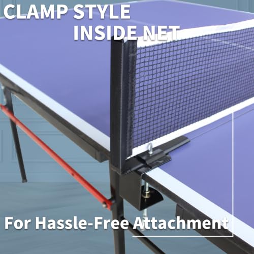 8FT/9FT Mid-Size Table Tennis Table Ping-Pong Table Set Foldable & Portable Table Indoor Outdoor for Family Game