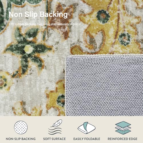 Reine Bohemian Floral Medallion Area Rug