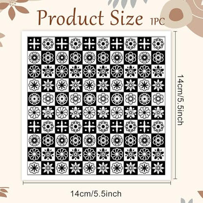 Lattice Pattern Polymer Clay Texture Sheets Geometric Flowers Silicone Texture Stamp Clay Texture Mat Modeling Pattern Pad Sheets for Jewelry and Earrings Tools