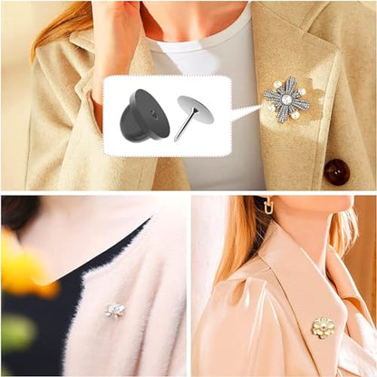 40 Pairs Rubber Blank Pin Backs Butterfly Clutch Backings Holder