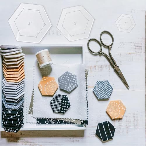 7 Pieces Hexagon Quilting Template with 1