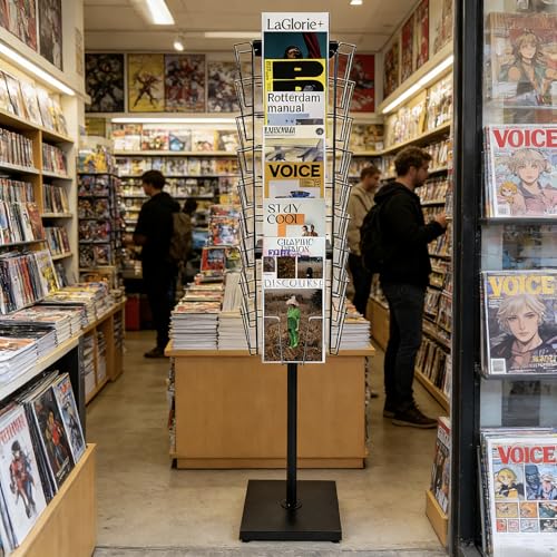 Rotate Wire Magazine Brochure Holder Card Comic Book Display Stand