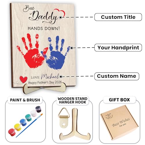 Personalized Hands Down Best Dad Ever Handprint Kit with Paint