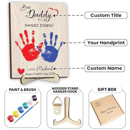 Personalized Hands Down Best Dad Ever Handprint Kit with Paint