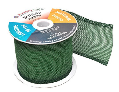 3 Inch Wide Green Burlap Ribbon for Crafts (120 Feet)