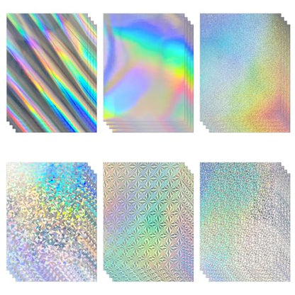 24 Sheets Holographic Cardstock 8.5 x 11 Inch (24 Count)
