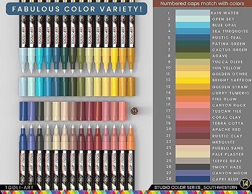 28 Southwestern Colors Acrylic Paint Pens Studio Color Series Markers Set 0.7mm Extra Fine Tip (28 Count)