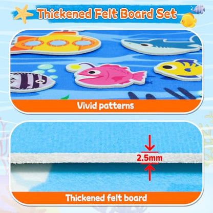 70Pcs Ocean Creatures Felt Story Board Set (70 Count)