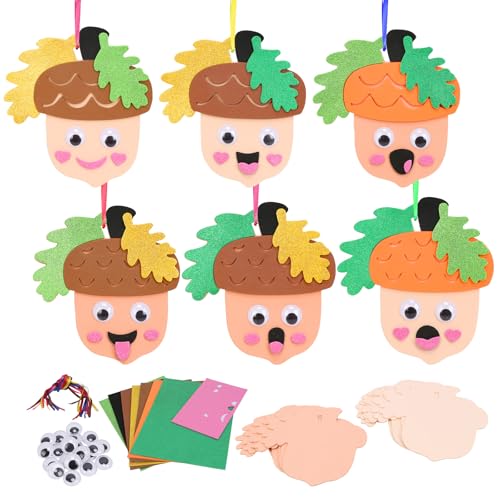 12 Pack Fall Crafts for Kids Make You Hazelnut Foam Stickers DIY Autumn Art and Craft for Boys Girls Party Supply Art Activities Birthday Gifts Fall Thanksgiving Decoration (12 Count)