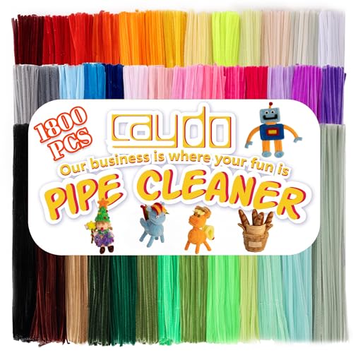 1800 Pieces Pipe Cleaners Bulk for Crafts (1800 Count)