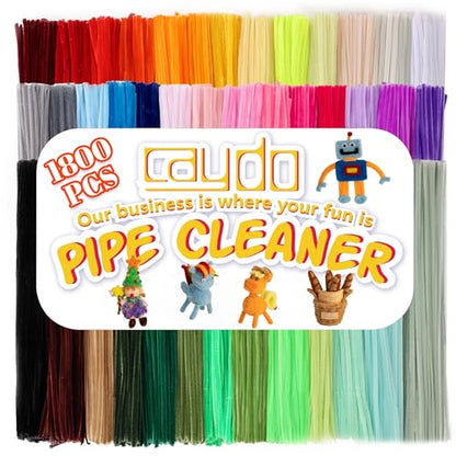 1800 Pieces Pipe Cleaners Bulk for Crafts (1800 Count)