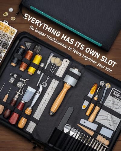 458 Pcs Leather Tooling Kit (58 Count)