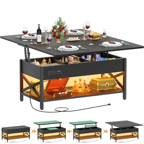 Lift Top Coffee Table with LED Light