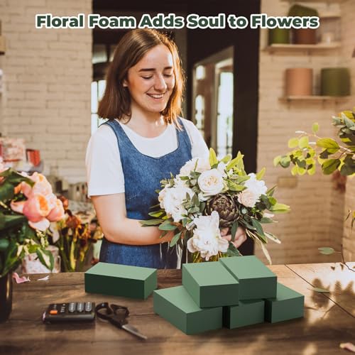 Upgraded 6 Pack Floral Flower Foam Styrofoam Blocks for Flower Arrangements