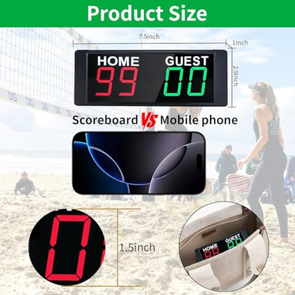 Portable Electronic Scoreboard with 2 Button Control