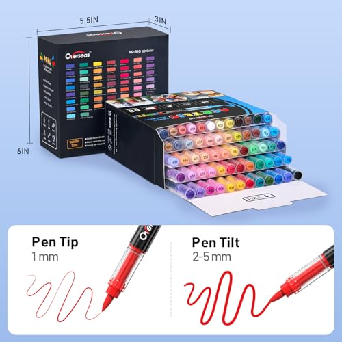60 Colors Acrylic Paint Markers (60 Count)