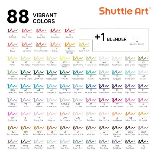 Brush Tip Alcohol Markers (88.99 Count)