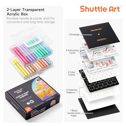 Automatic Ink Control Acrylic Paint Markers (24 Count)