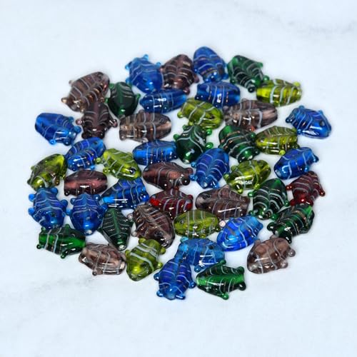 2 3 LB Bag Assorted Glass Beads Fish for Jewellery Making (150 Count)