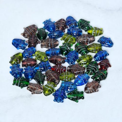 2 3 LB Bag Assorted Glass Beads Fish for Jewellery Making (150 Count)