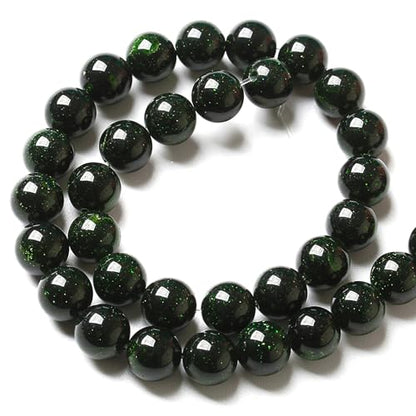10MM 36pcs Natural Green Sandstone Energy Healing Beads Round Loose Beads for Jewelry Making Bracelet 1 Strands 16"