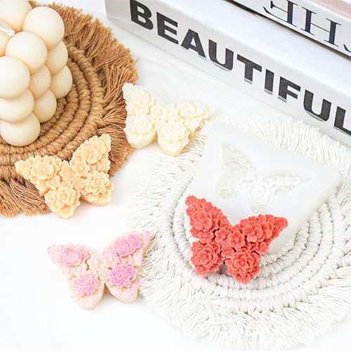9 PCS Flower Candle Molds Rose Silicone Candle Mold Flower Shapes (9 Count)