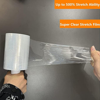 4 Pack Industrial Mini Clear Stretch Wrap Film 80 Gauge 5.1" 1000ft for Pallet Wrap