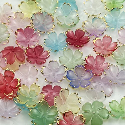 100pcs Acrylic Flower Beads (100 Count)
