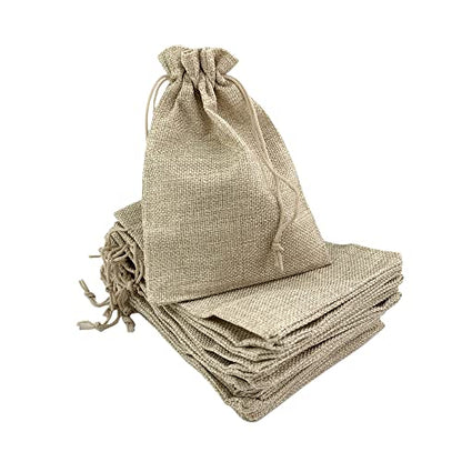 Pack of 25 Burlap Gift Bags with Drawstring Linen Jewelry Pouches Wedding Hessian Jute Bags for Birthday Jewelry and Treat Pouches Party Wedding Favors Gift Art and DIY Craft