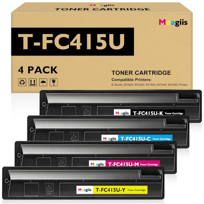 TFC415U T FC415U Toner Cartridge High Yield Replacement for Toshiba (4 Count)