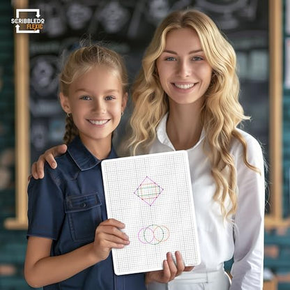 Small Grid Dry Erase Sheets 9”x12” Math Practice Small White Board Sheets Math Manipulatives Quad Graph Whiteboard Sheets Math Supplies Homeschool Teacher Students Classroom Pack of 10 (10 Count)